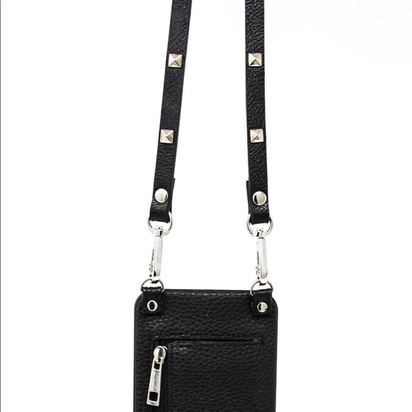 Hera Black Vegan Leather with Studs Bag Strap - Picture 4 of 5